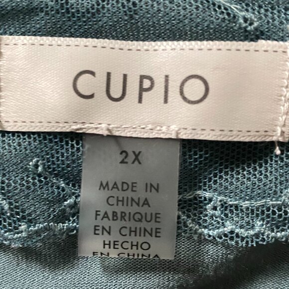 Cupio 3/4 length sleeves, moss green tunic, size 2X - Picture 7 of 9